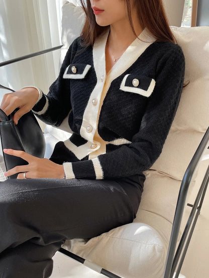Trim Button Front Cardigan