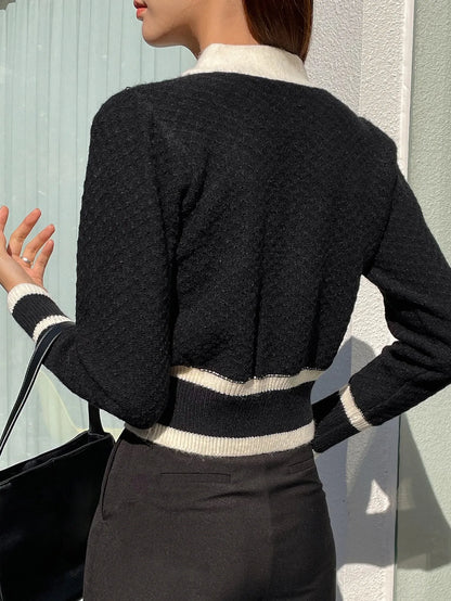 Trim Button Front Cardigan