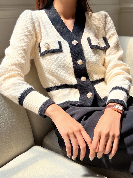 Trim Button Front Cardigan