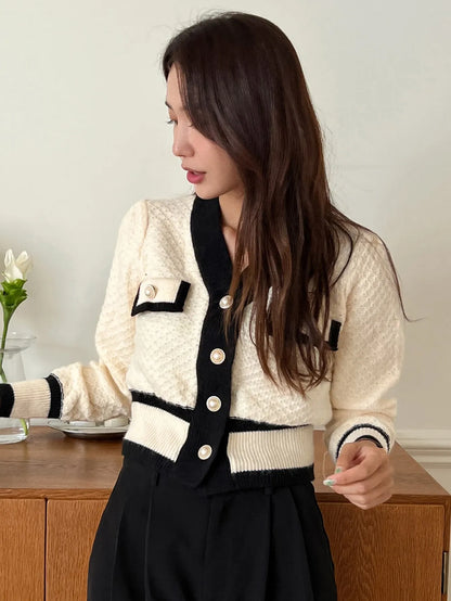 Trim Button Front Cardigan
