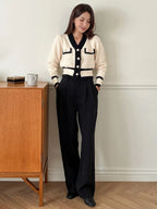 Trim Button Front Cardigan