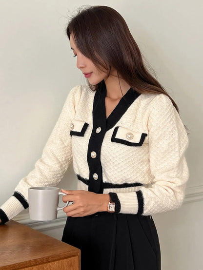 Trim Button Front Cardigan