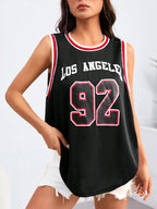Graphic Striped Trim Tank Top