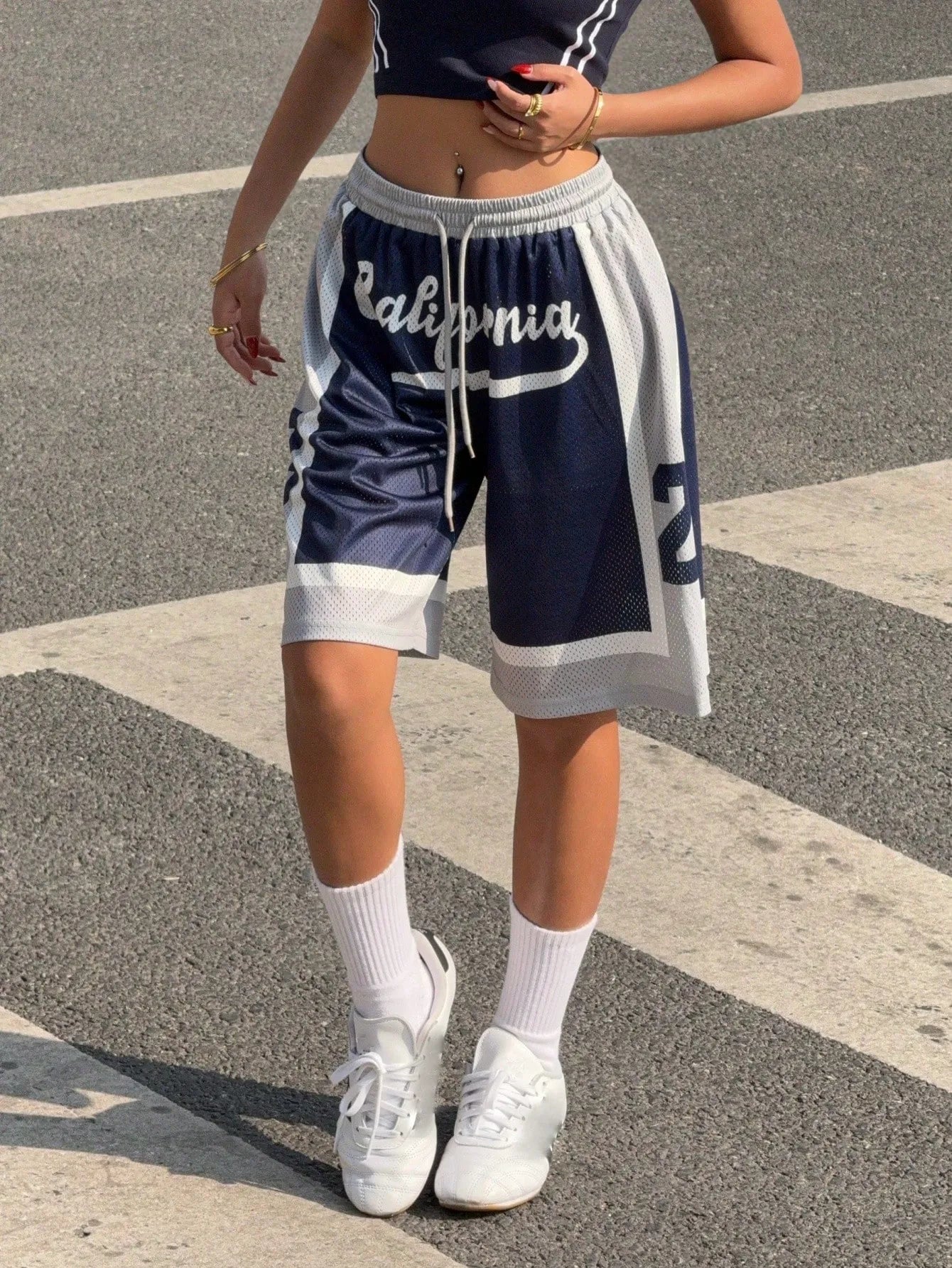 Drawstring Waist Casual Shorts