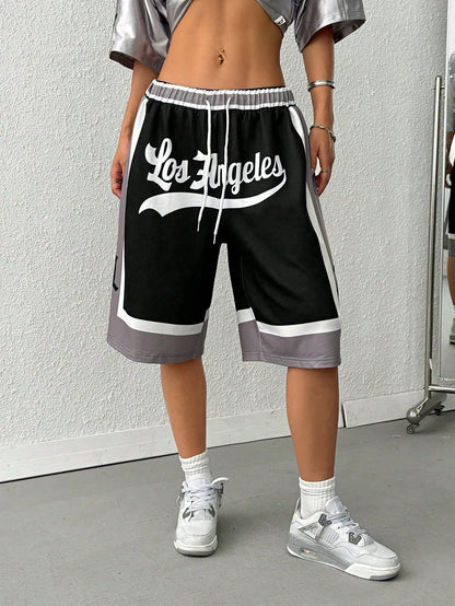 Drawstring Waist Casual Shorts