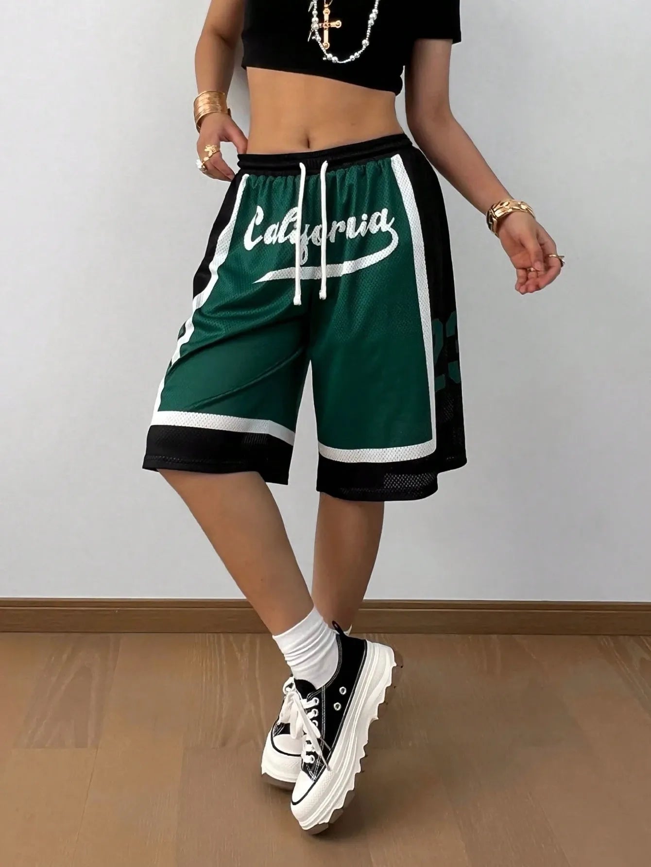 Drawstring Waist Casual Shorts