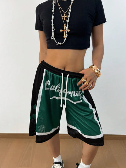 Drawstring Waist Casual Shorts