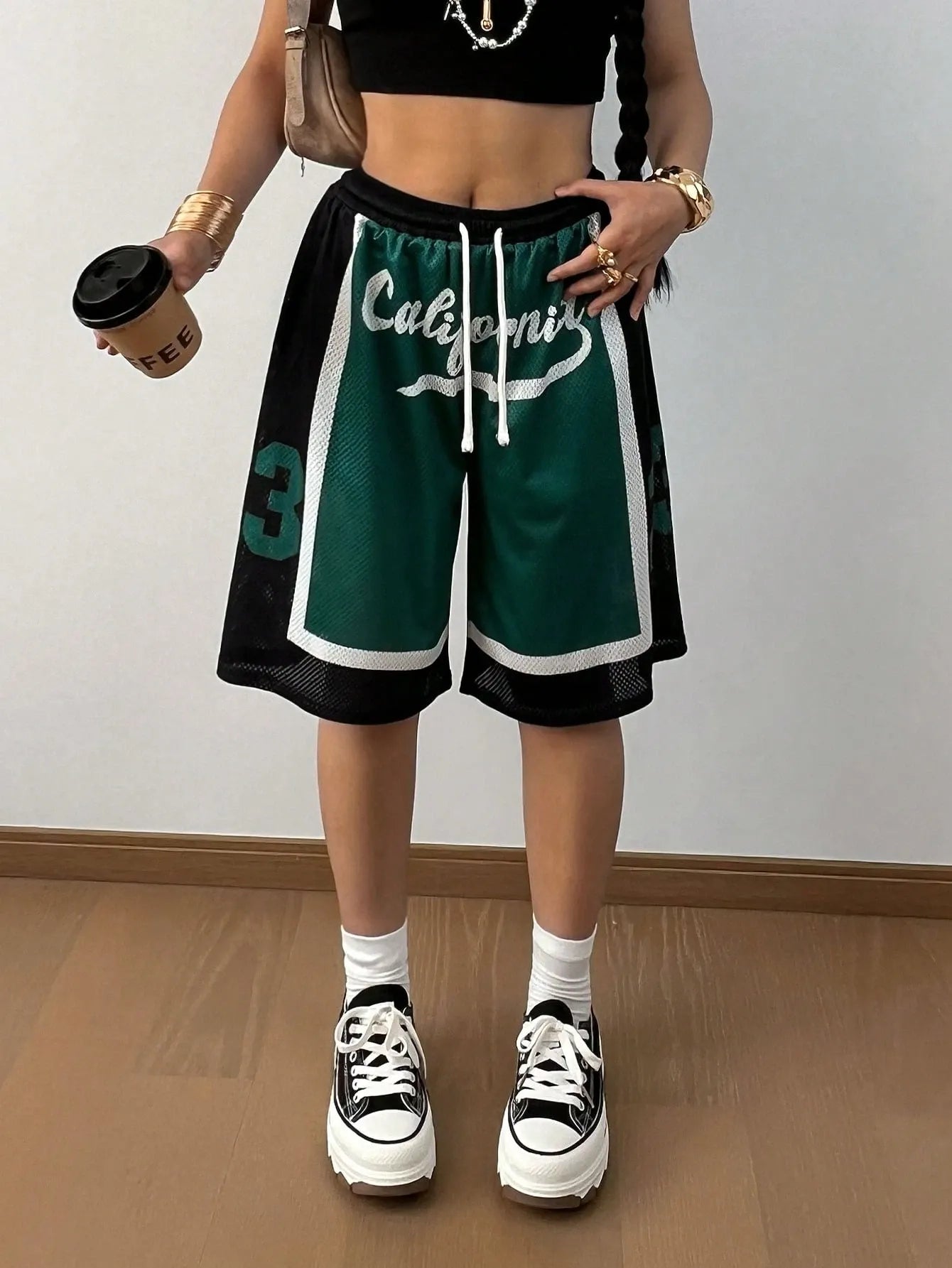 Drawstring Waist Casual Shorts