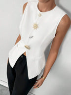 FAVEN white sleeveless blazer 