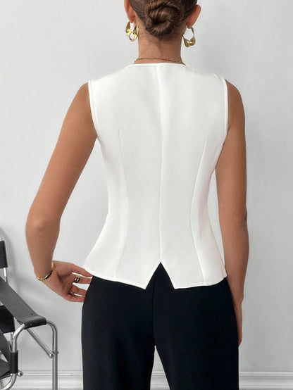 FAVEN white sleeveless blazer 