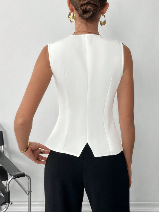 FAVEN white sleeveless blazer 