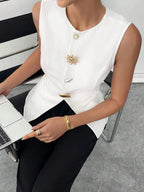 FAVEN white sleeveless blazer 