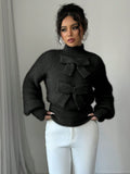 Casual Pullover Bow Detail Sweaters