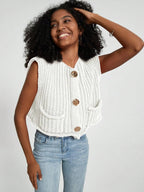 Pocket Thick Knitted Vest