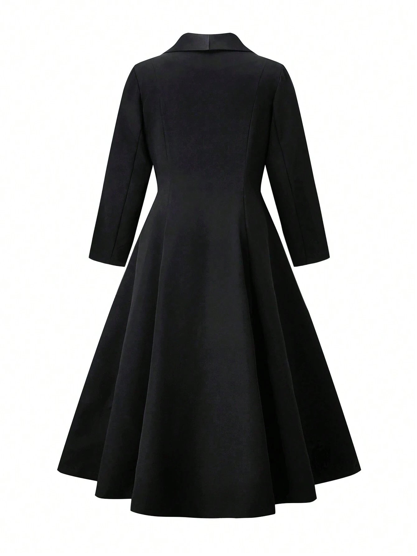 Shawl Collar Open Front Long Jacket