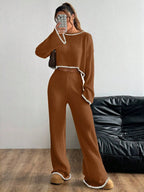 Casual Trim Sweater 2pcs/Set