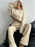 Casual Trim Sweater 2pcs/Sets