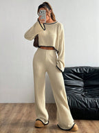 Casual Trim Sweater 2pcs/Sets