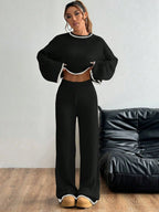 Casual Trim Sweater 2pcs/Set