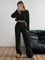 Casual Trim Sweater 2pcs/Set