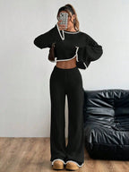 Casual Trim Sweater 2pcs/Set