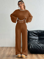 Casual Trim Sweater 2pcs/Set