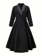 Shawl Collar Open Front Long Jacket