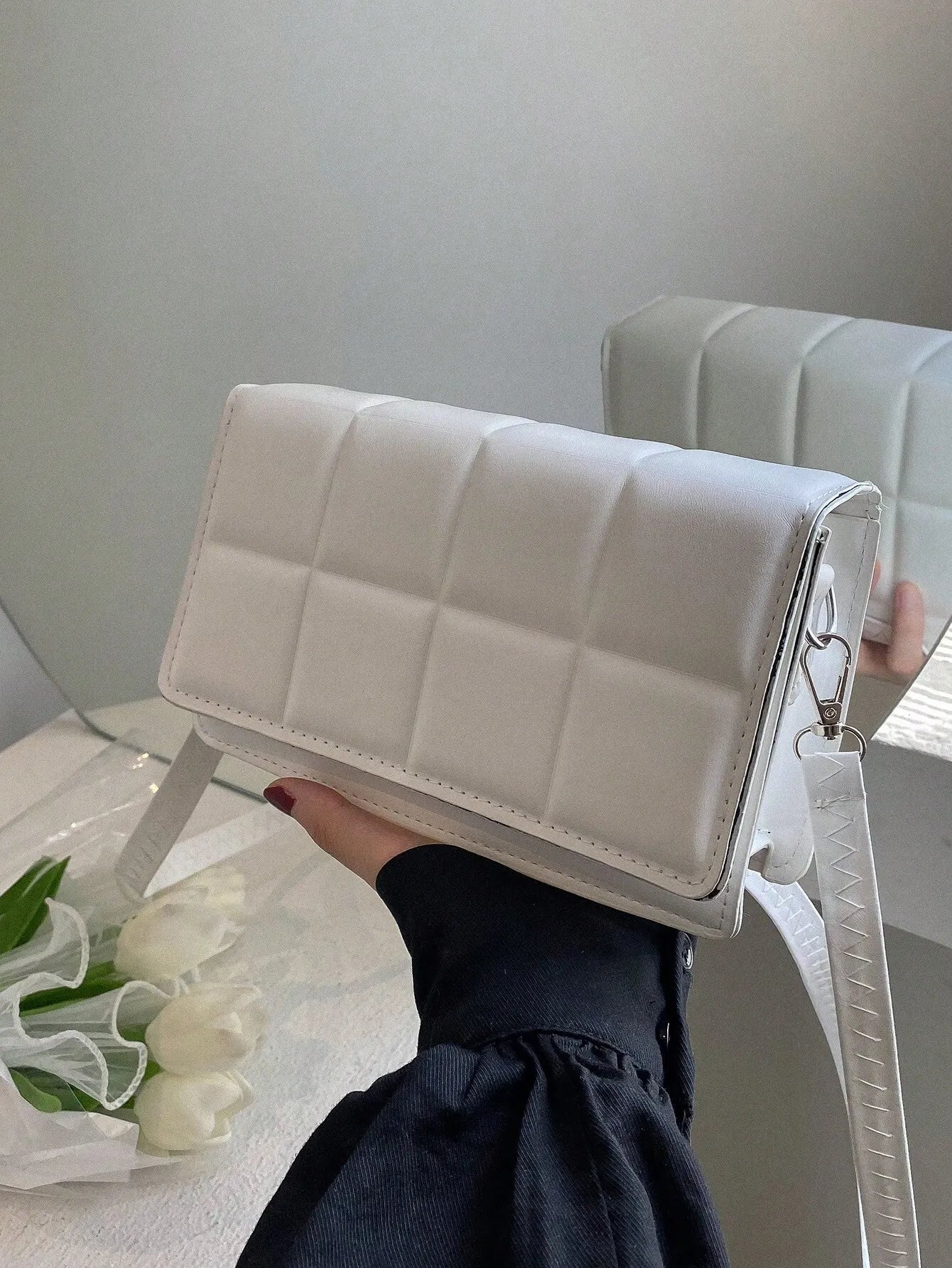 Minimalist Mini Checkered Shoulder Bag
