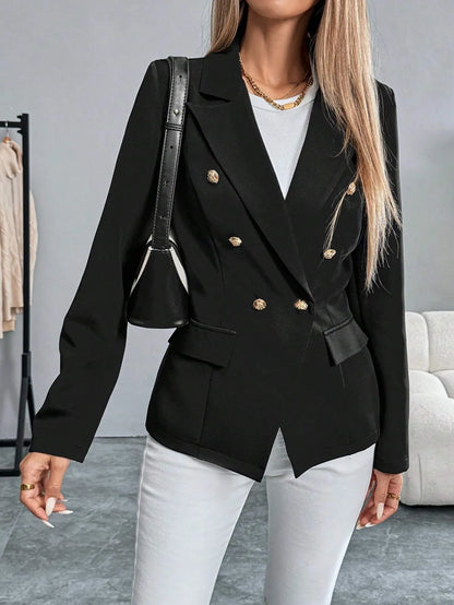 Lapel Button Elegant Business Blazer