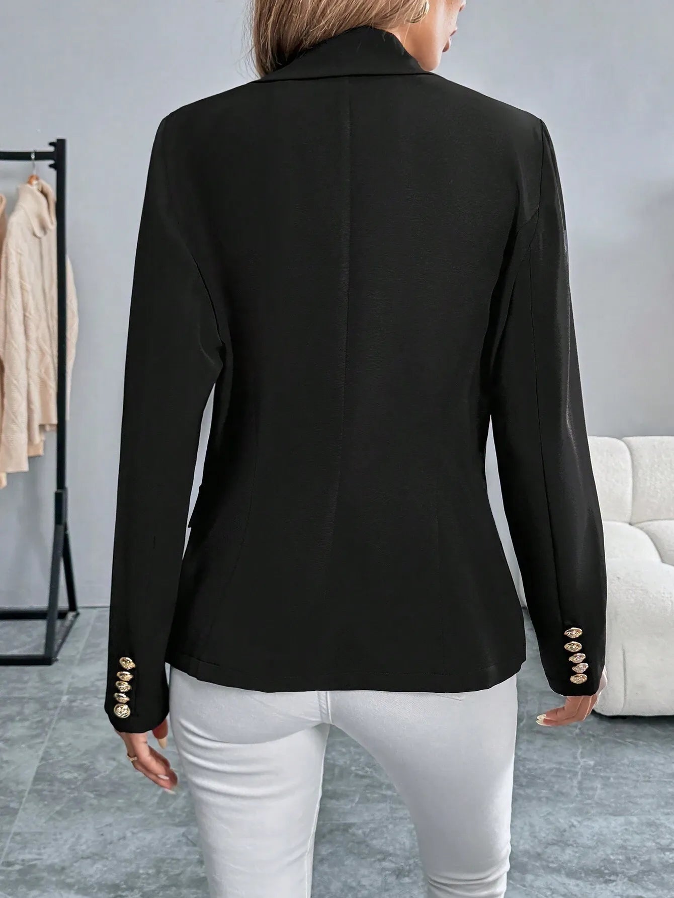 Lapel Button Elegant Business Blazer