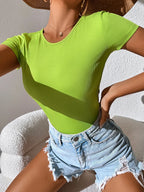 Rib-knit Tie Back Bodysuit
