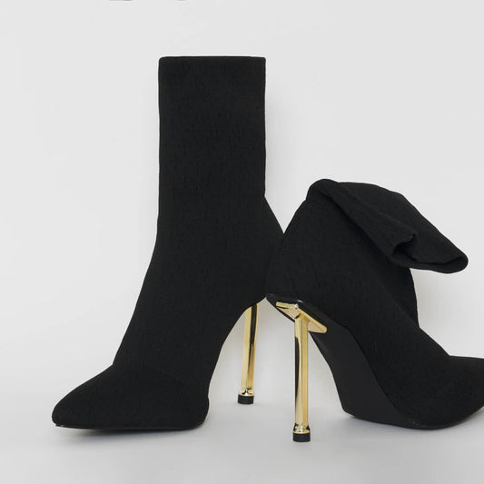 Point Toe Stiletto Sock Boots