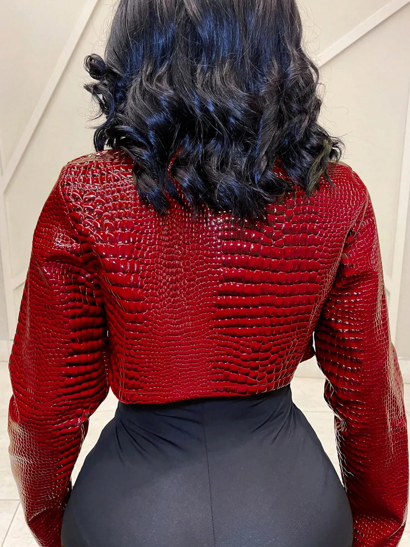 Round Neck Crop Top Jacket