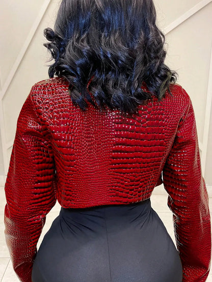 Round Neck Crop Top Jacket