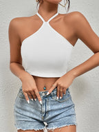 Tie Back Crop Halter Top