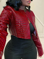 Round Neck Crop Top Jacket