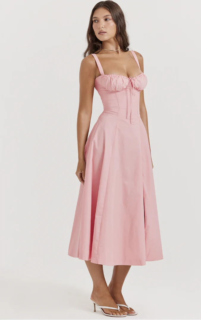 Ruched Boning Corset Bodycon Dress