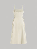 Ruched Lace Up Cami Dress