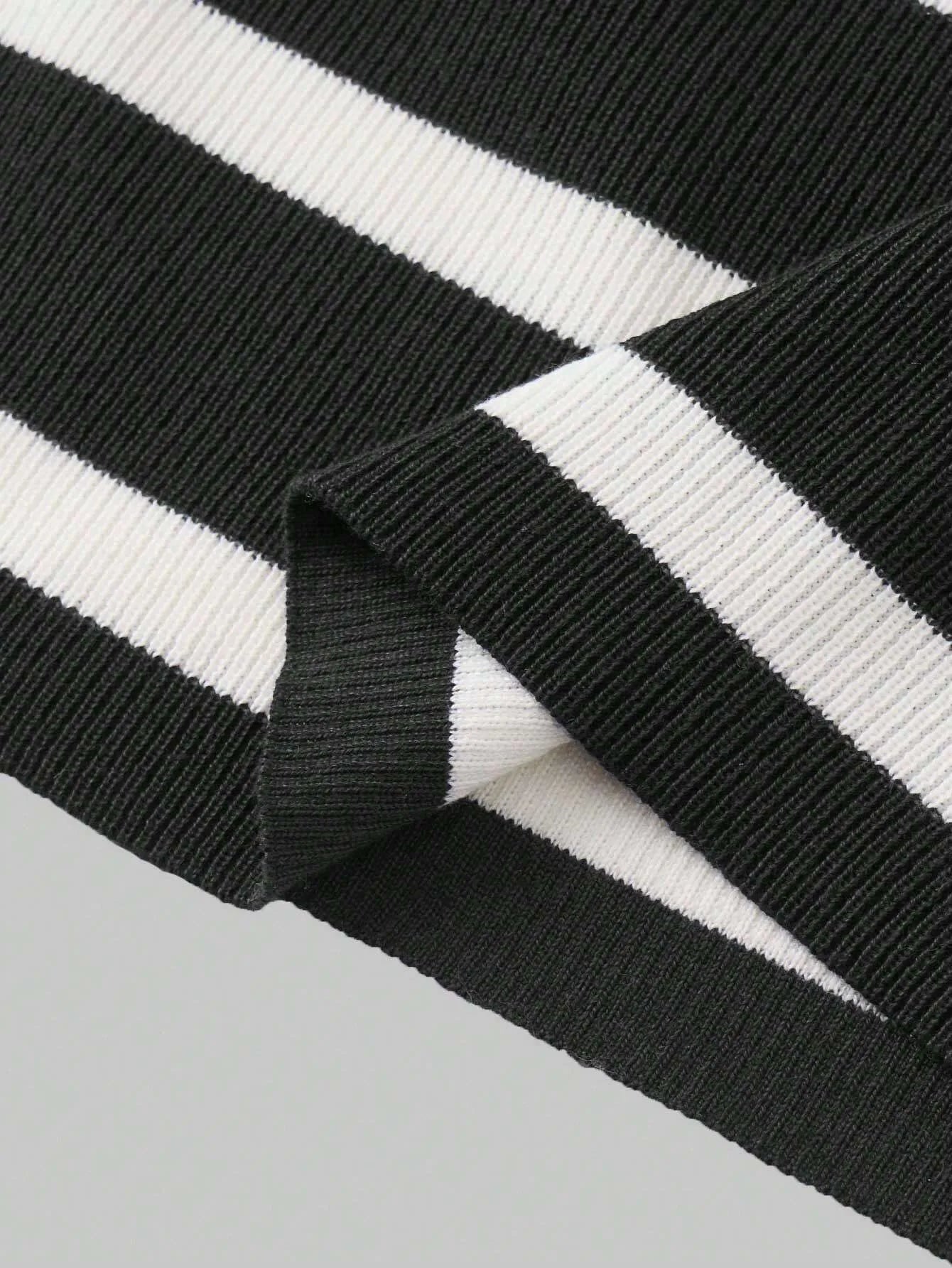 Lapel Collar Striped Slim Fit Dress