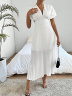 V-Neck Cinching Waist Dress