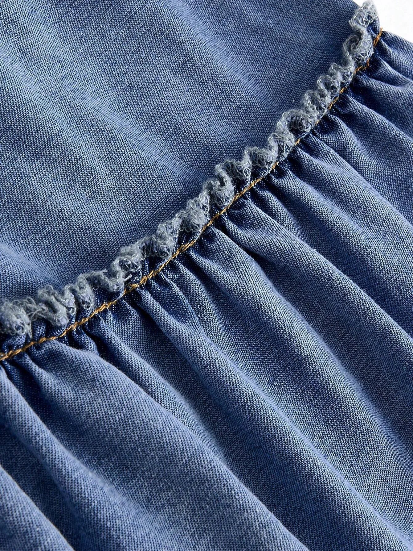 Tie-Up Straps Denim Dress