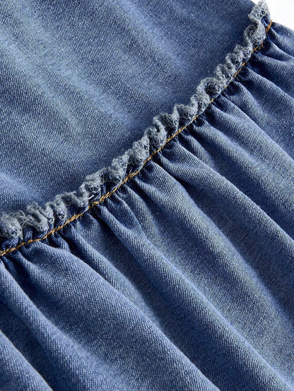 Tie-Up Straps Denim Dress