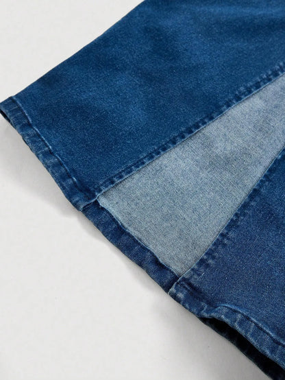 Straps and Knot Slim Denim Dress