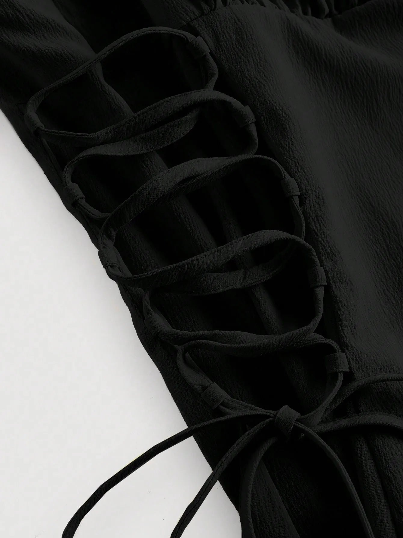 Ruched Lace Up Cami Dress