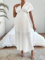 V-Neck Cinching Waist Dress