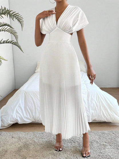 V-Neck Cinching Waist Dress
