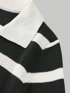 Lapel Collar Striped Slim Fit Dress