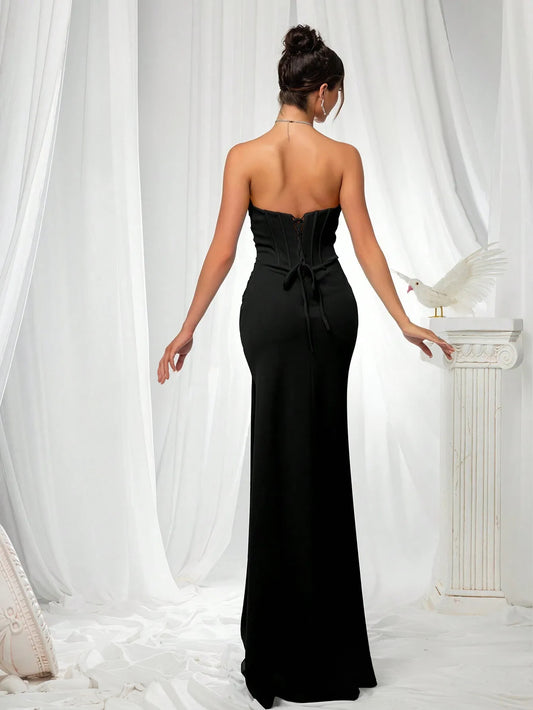 Slit Elegant Evening Dress