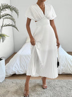 V-Neck Cinching Waist Dress