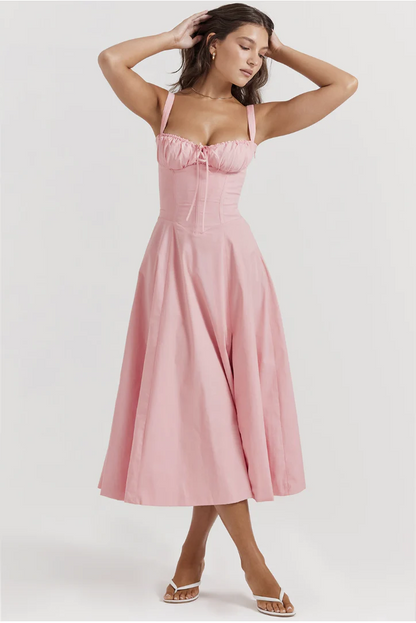 Ruched Boning Corset Bodycon Dress